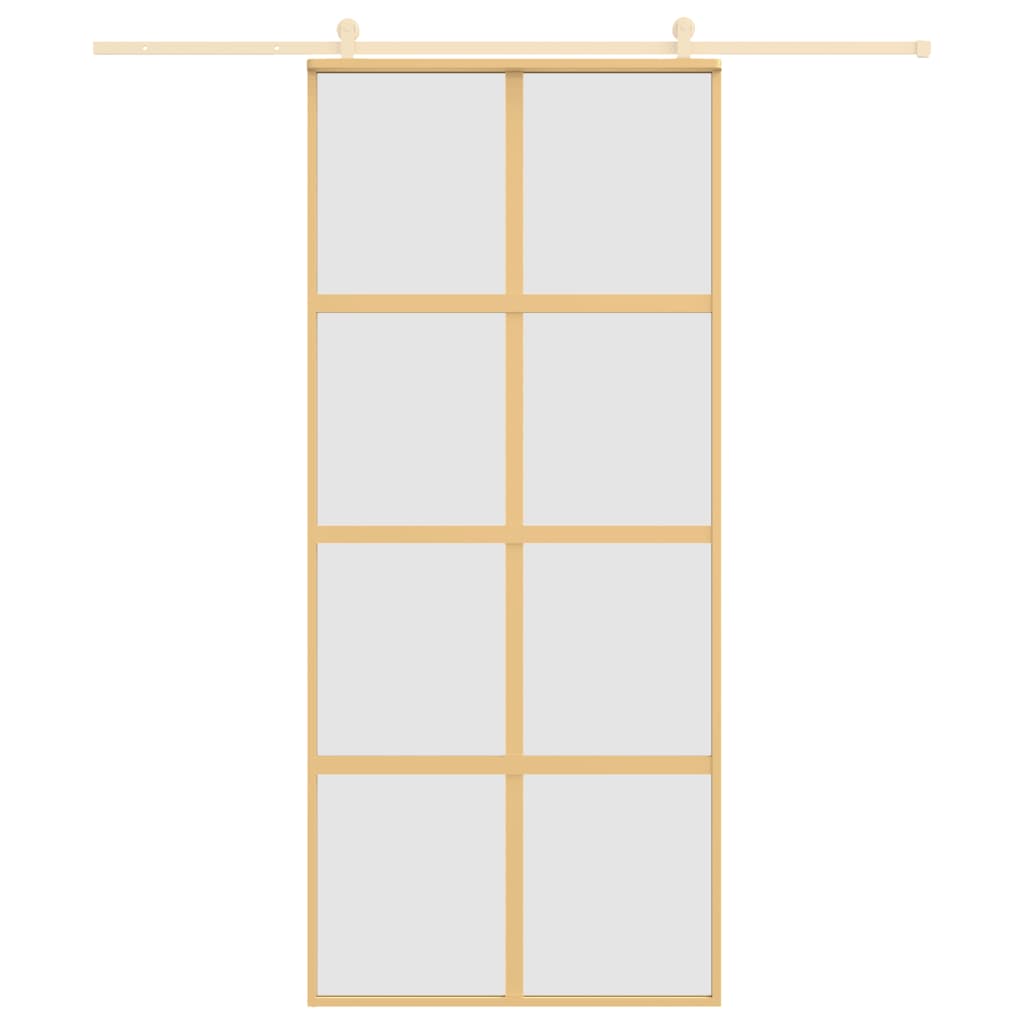 vidaXL Sliding Door Gold 90x205 cm Frosted ESG Glass and Aluminium