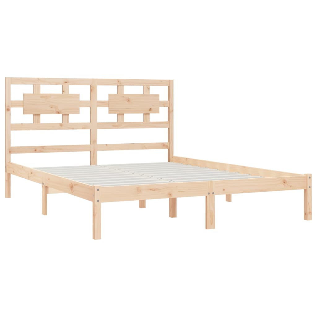 vidaXL Bed Frame without Mattress 150x200 cm King Size Solid Wood Pine