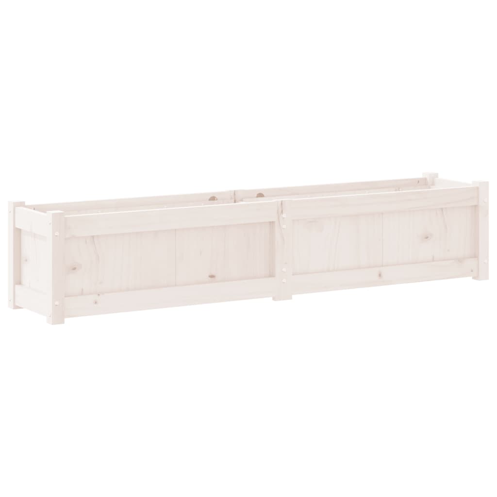 vidaXL Garden Planters 2 pcs White Solid Wood Pine