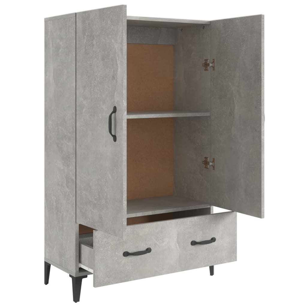 vidaXL Highboard Concrete Grey 70x31x115 cm Engineered Wood