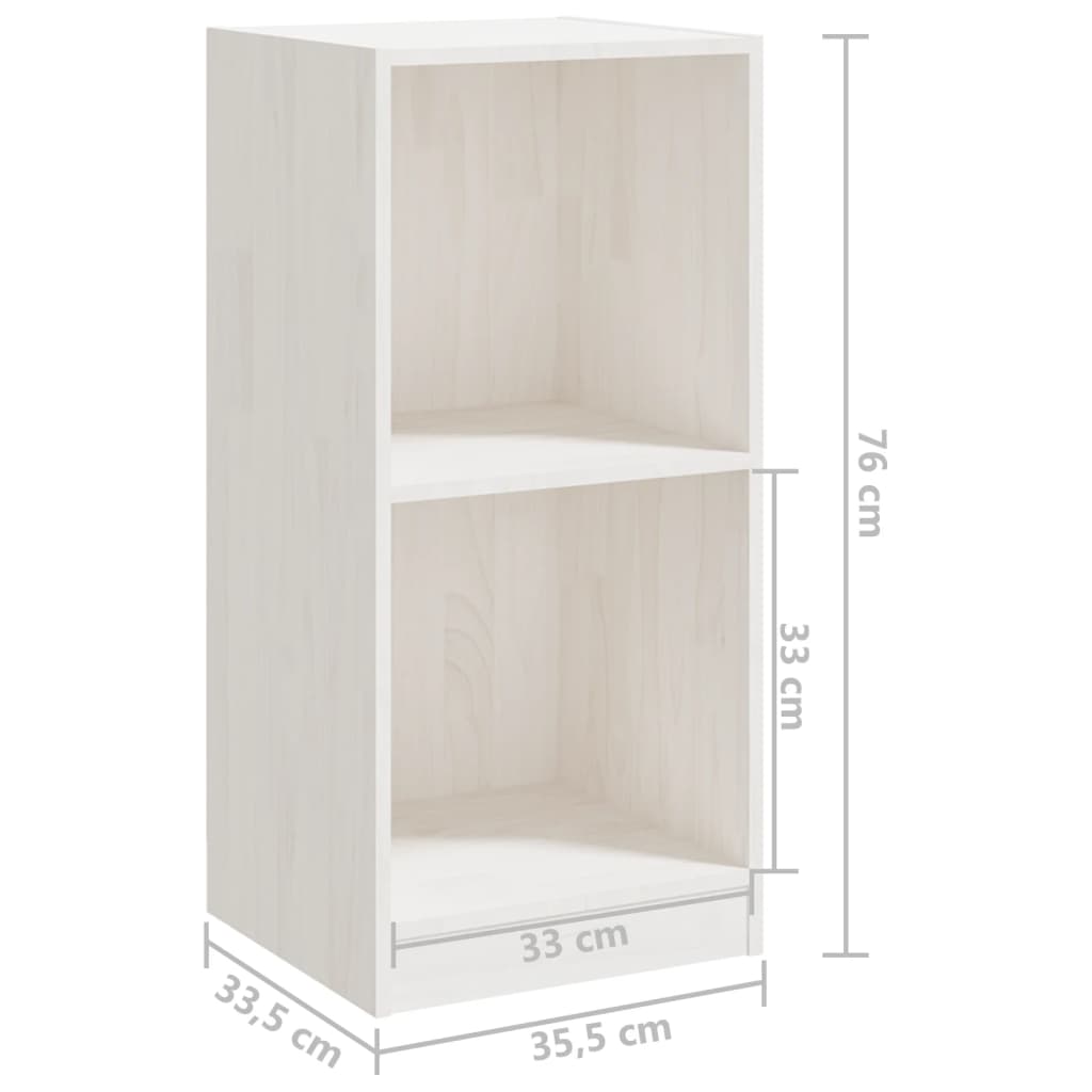 vidaXL Side Cabinet White 35.5x33.5x76 cm Solid Pinewood