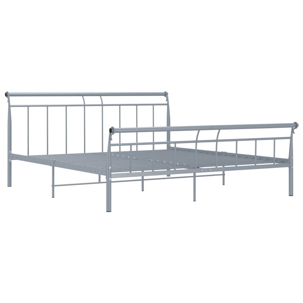 vidaXL Bed Frame without Mattress Grey Metal 200x200 cm