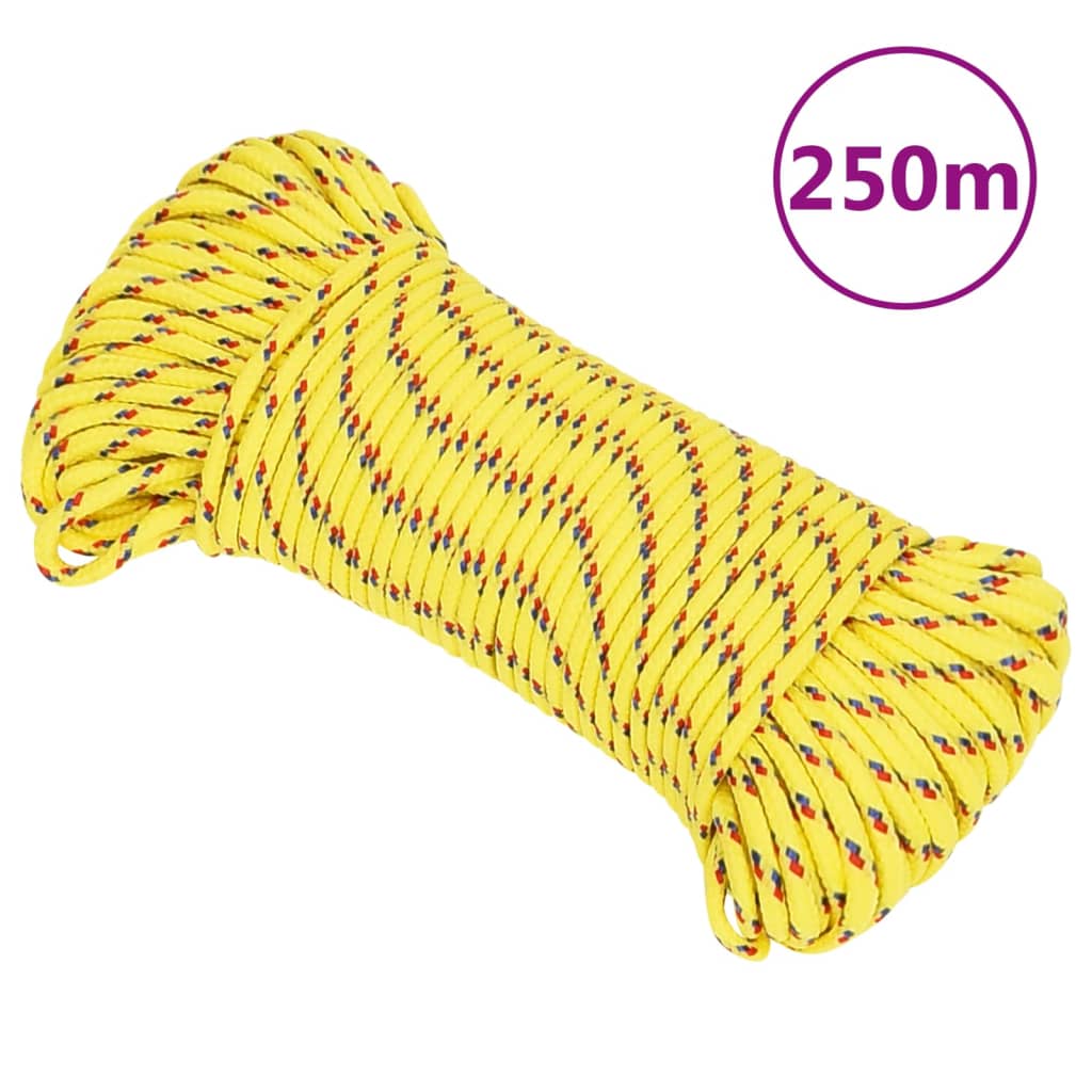 vidaXL Boat Rope Yellow 4 mm 250 m Polypropylene