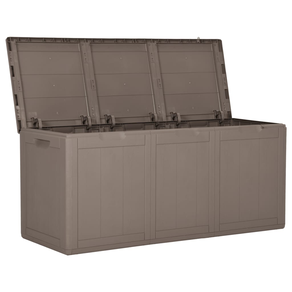 vidaXL Garden Storage Box 270L Brown PP Rattan