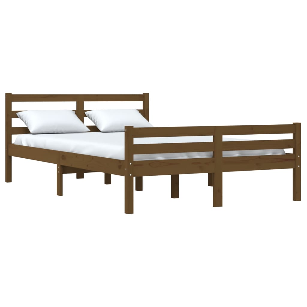 vidaXL Bed Frame without Mattress Honey Brown Solid Wood 120x190 cm Small Double