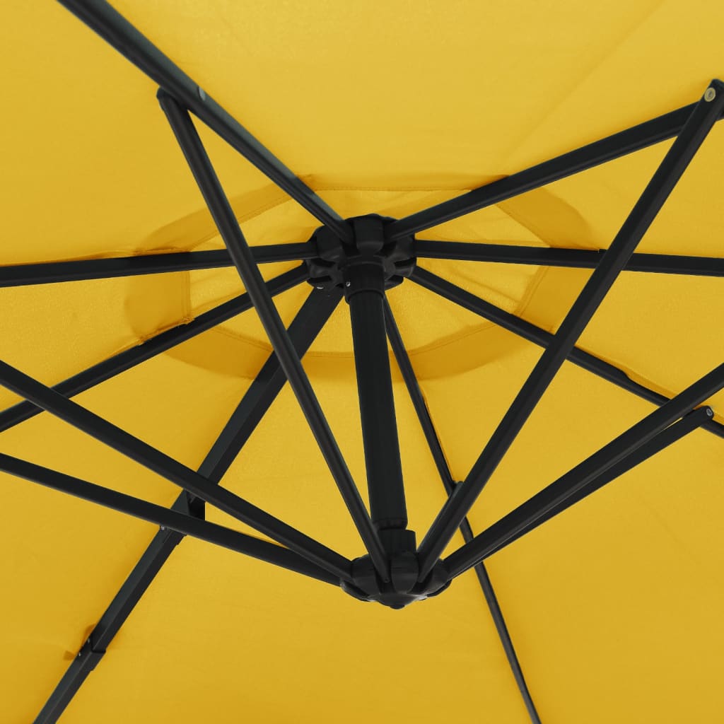 vidaXL Wall-mounted Parasol Yellow 290 cm