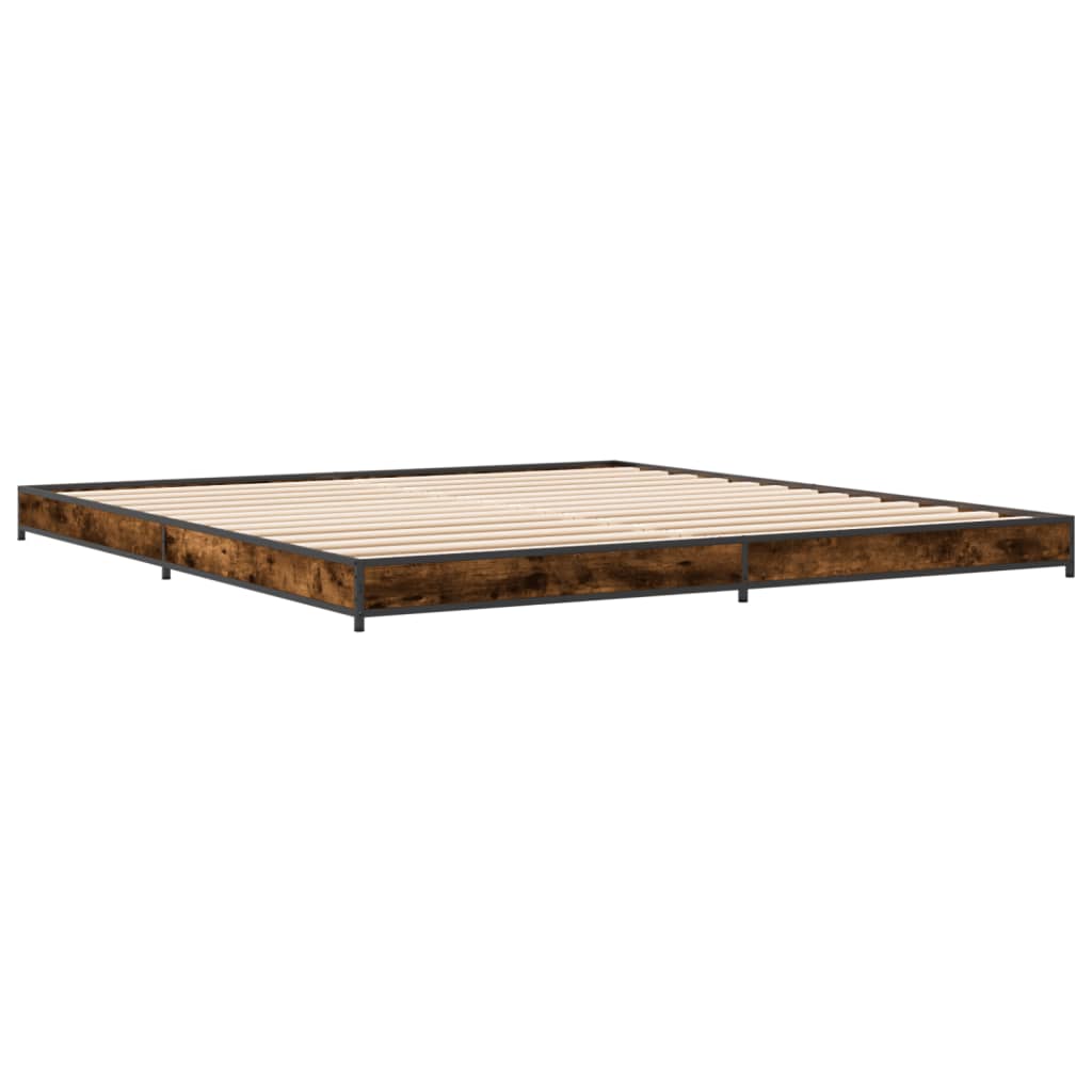 vidaXL Bed Frame without Mattress Smoked Oak 200x200 cm