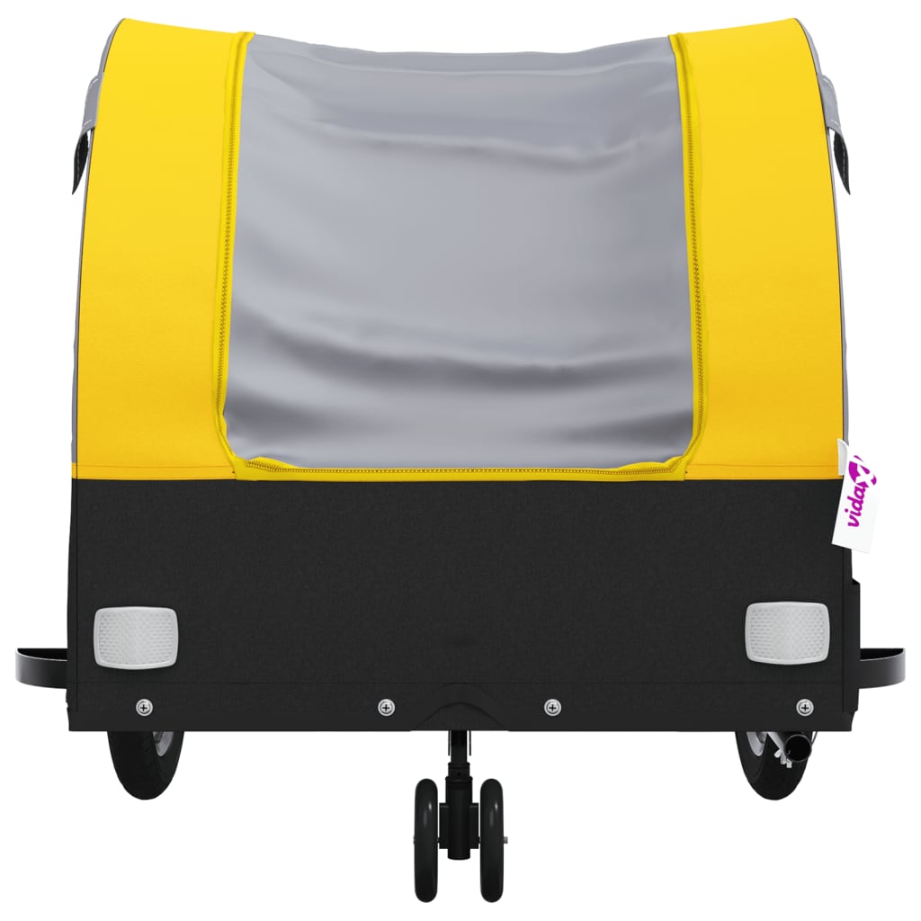 vidaXL Bike Trailer Black and Yellow 30 kg Iron