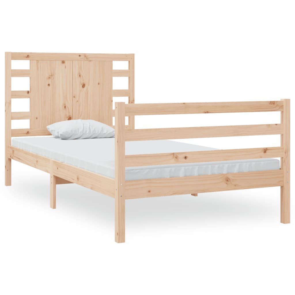 vidaXL Bed Frame without Mattress 75x190 cm Small Single Solid Wood Pine