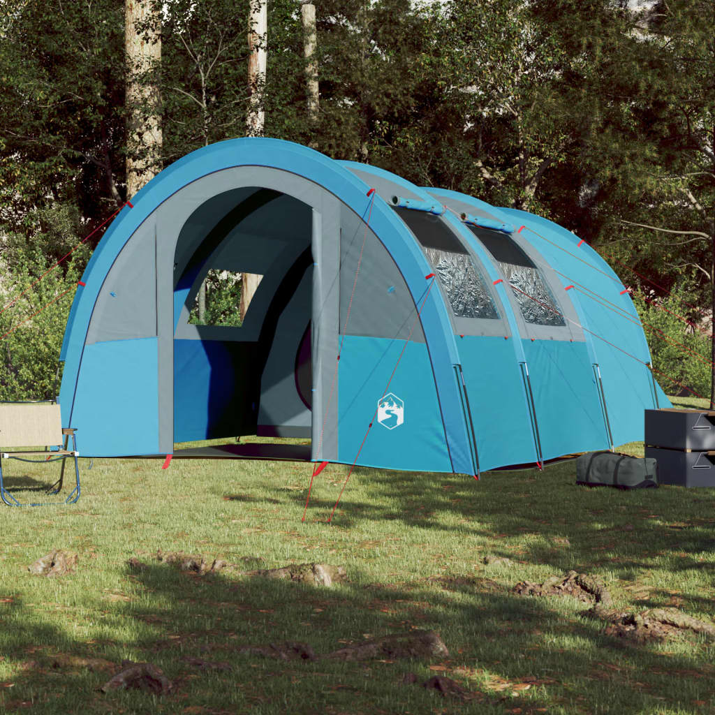 vidaXL Camping Tent Tunnel 4-Person Blue Waterproof