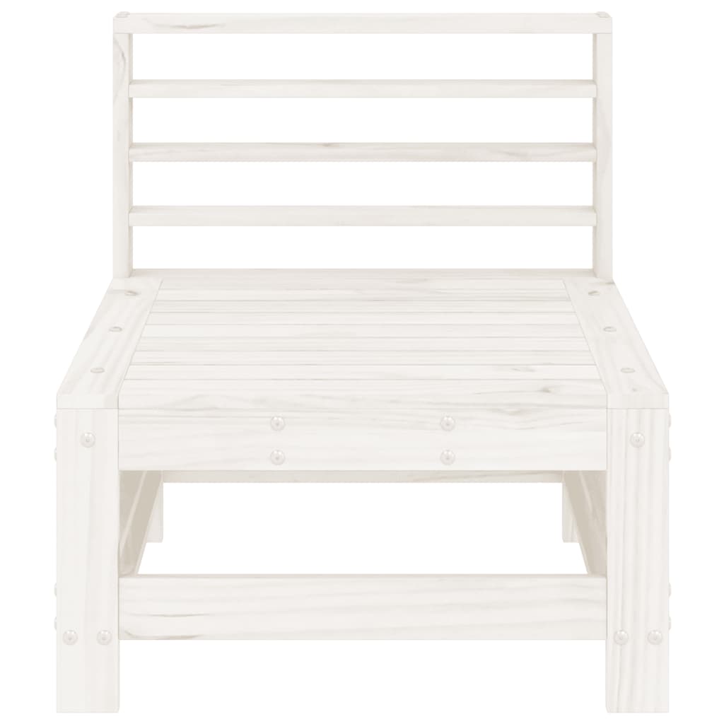 vidaXL Garden Middle Sofa White Solid Wood Pine