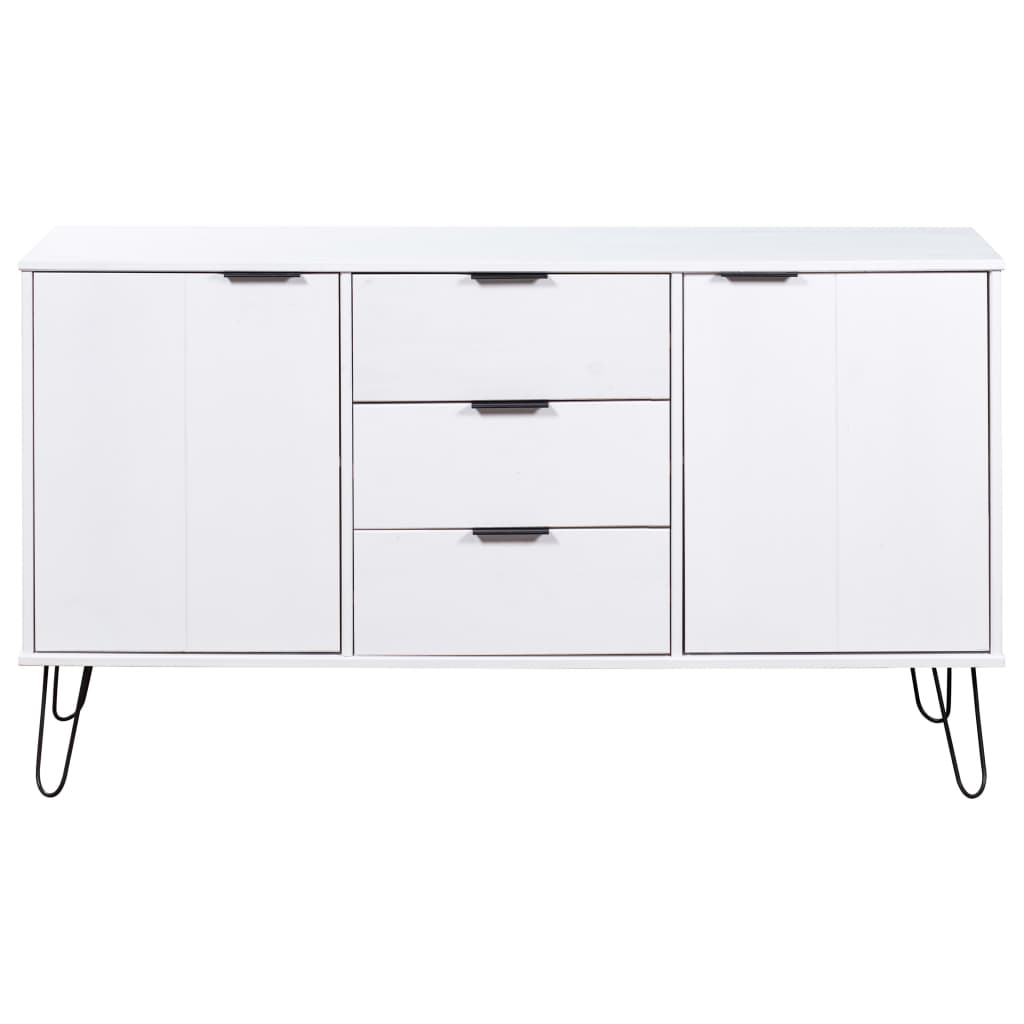 vidaXL Sideboard New York White Solid Pine Wood