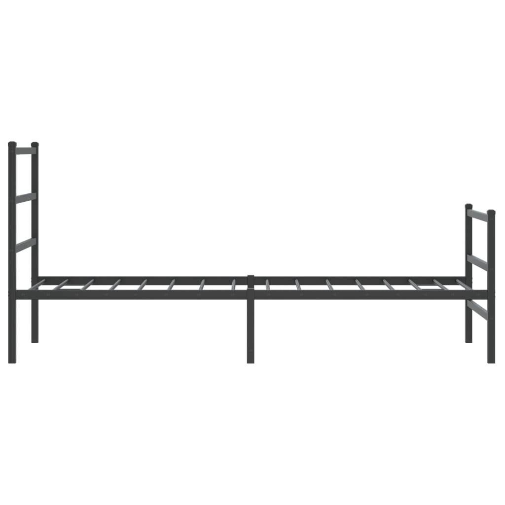 vidaXL Metal Bed Frame without Mattress with Footboard Black 75x190 cm Small Single