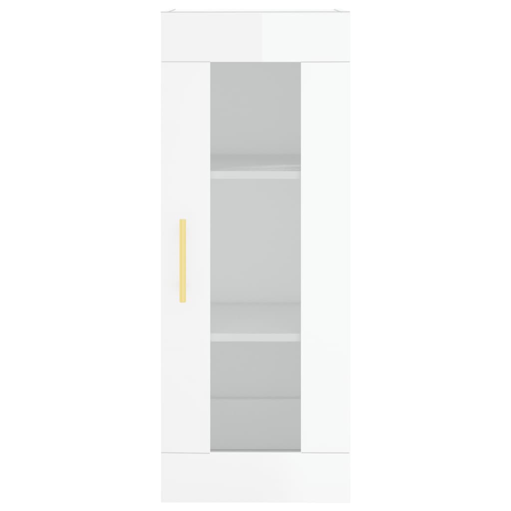 vidaXL Highboard High Gloss White 34.5x34x180 cm Engineered Wood