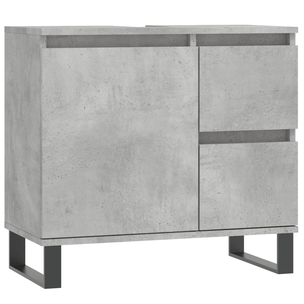 vidaXL 3 Piece Bathroom Furniture Set Concrete Grey Engineered Wood