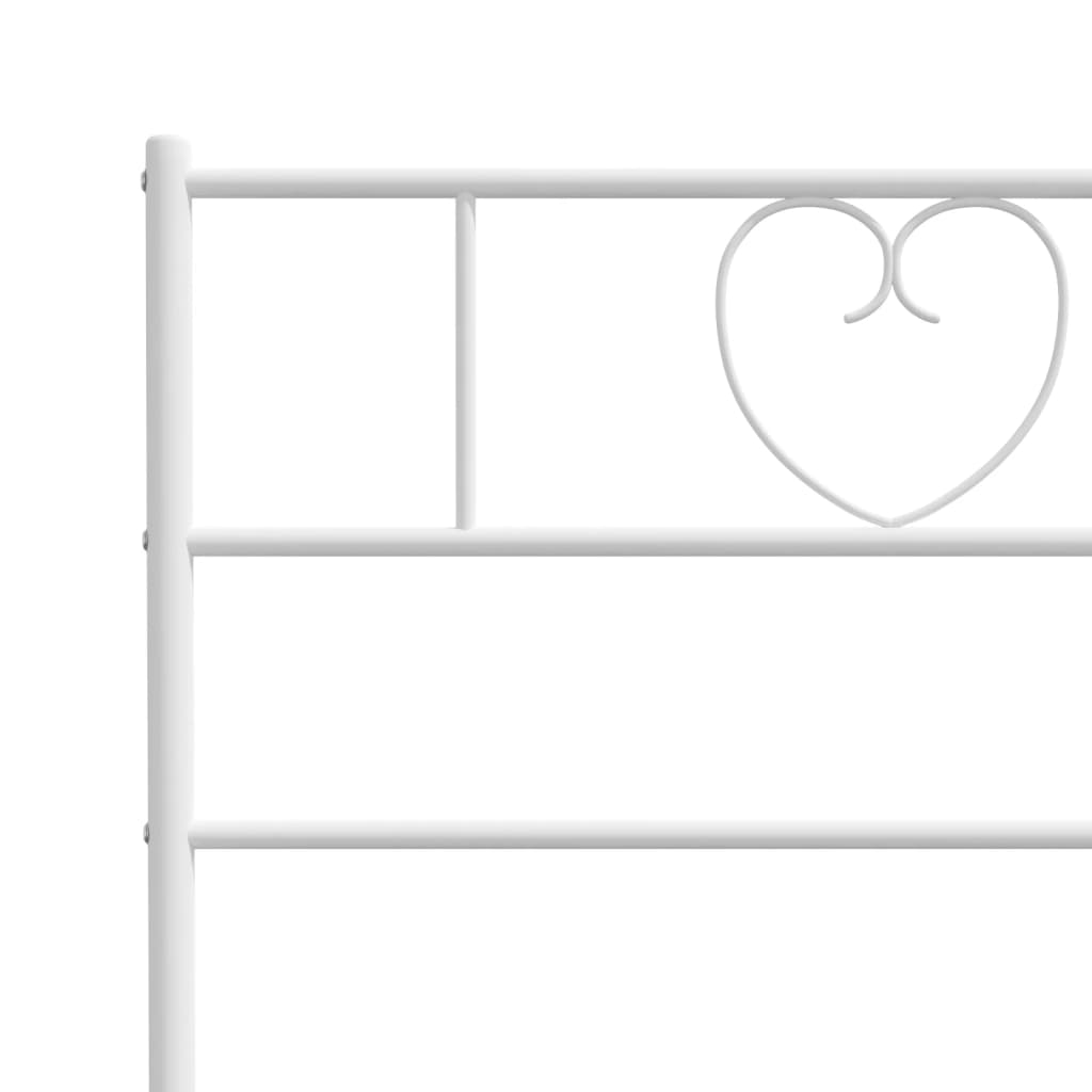 vidaXL Metal Bed Frame without Mattress with Footboard White 100x190 cm