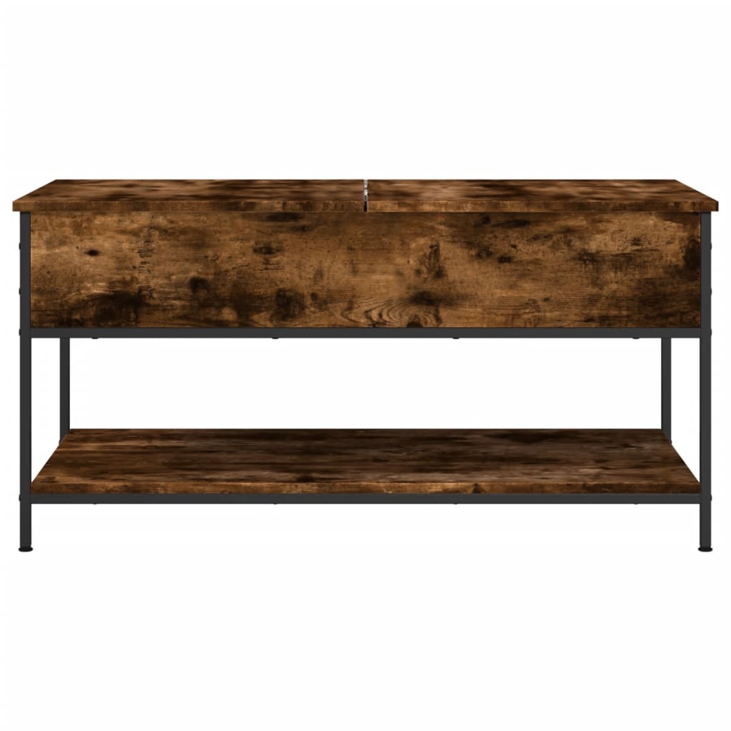 vidaXL Coffee Table Smoked Oak 100x50x50 cm Engineered Wood and Metal