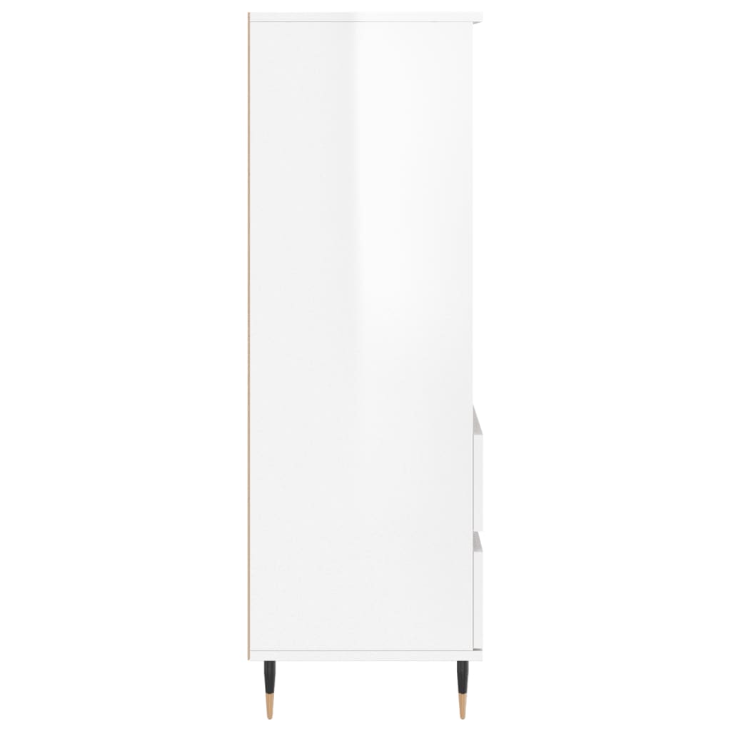 vidaXL Highboard High Gloss White 40x36x110 cm Engineered Wood