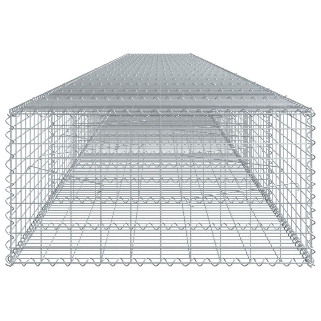 vidaXL Gabion Basket with Cover 1000x100x50 cm Galvanised Iron