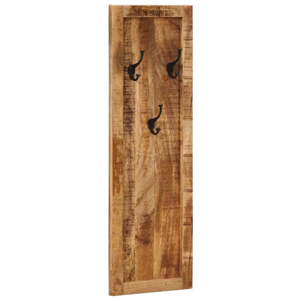 vidaXL Wall-mounted Coat Racks 2 pcs with 3 Hooks Solid Wood Mango