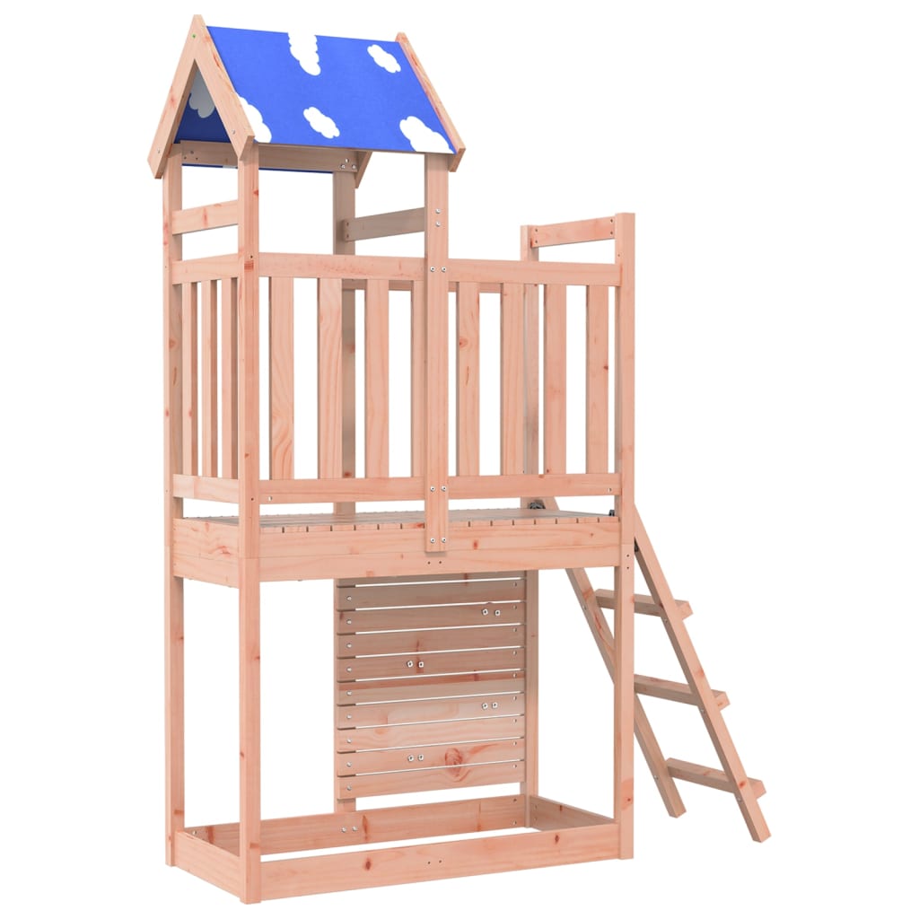 vidaXL Play Tower with Rockwall 110.5x52.5x215cm Solid Wood Douglas Fir