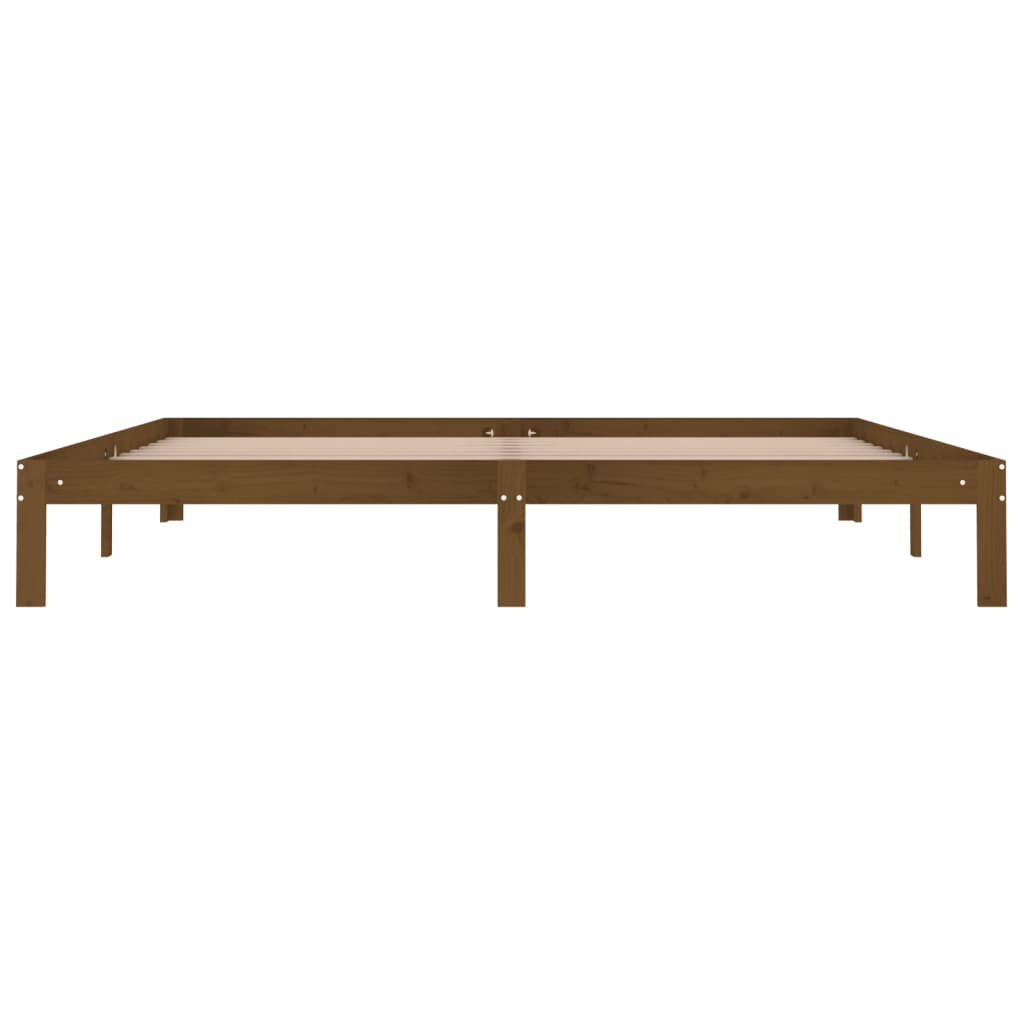 vidaXL Bed Frame without Mattress Honey Brown Solid Wood Pine 200x200 cm