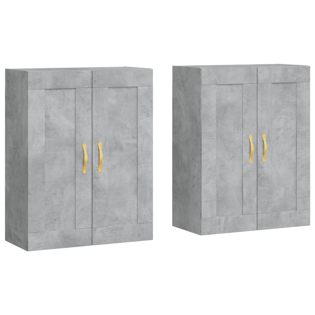 vidaXL Wall Mounted Cabinets 2 pcs Concrete Grey Engineered Wood