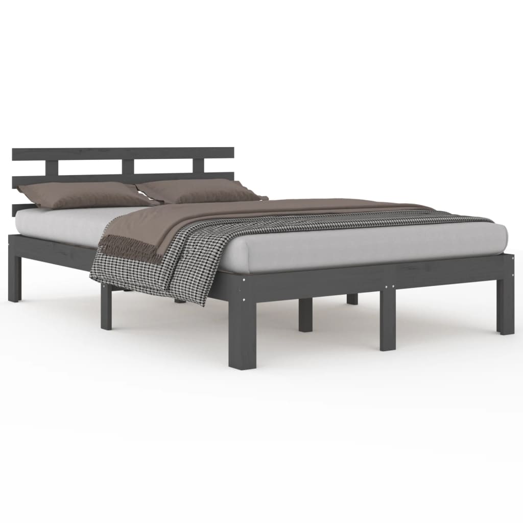 vidaXL Bed Frame without Mattress Grey 135x190 cm Double