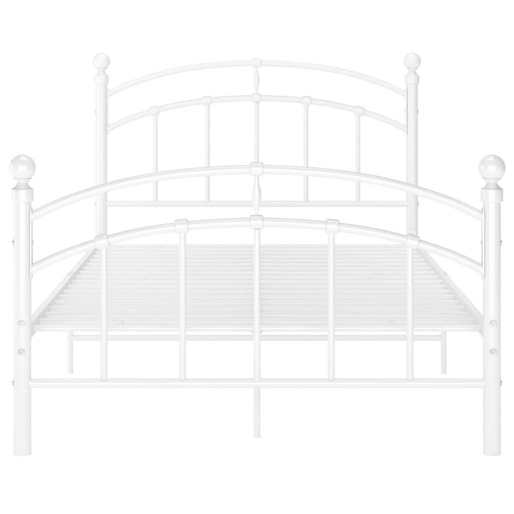 vidaXL Bed Frame without Mattress White Metal 120x200 cm