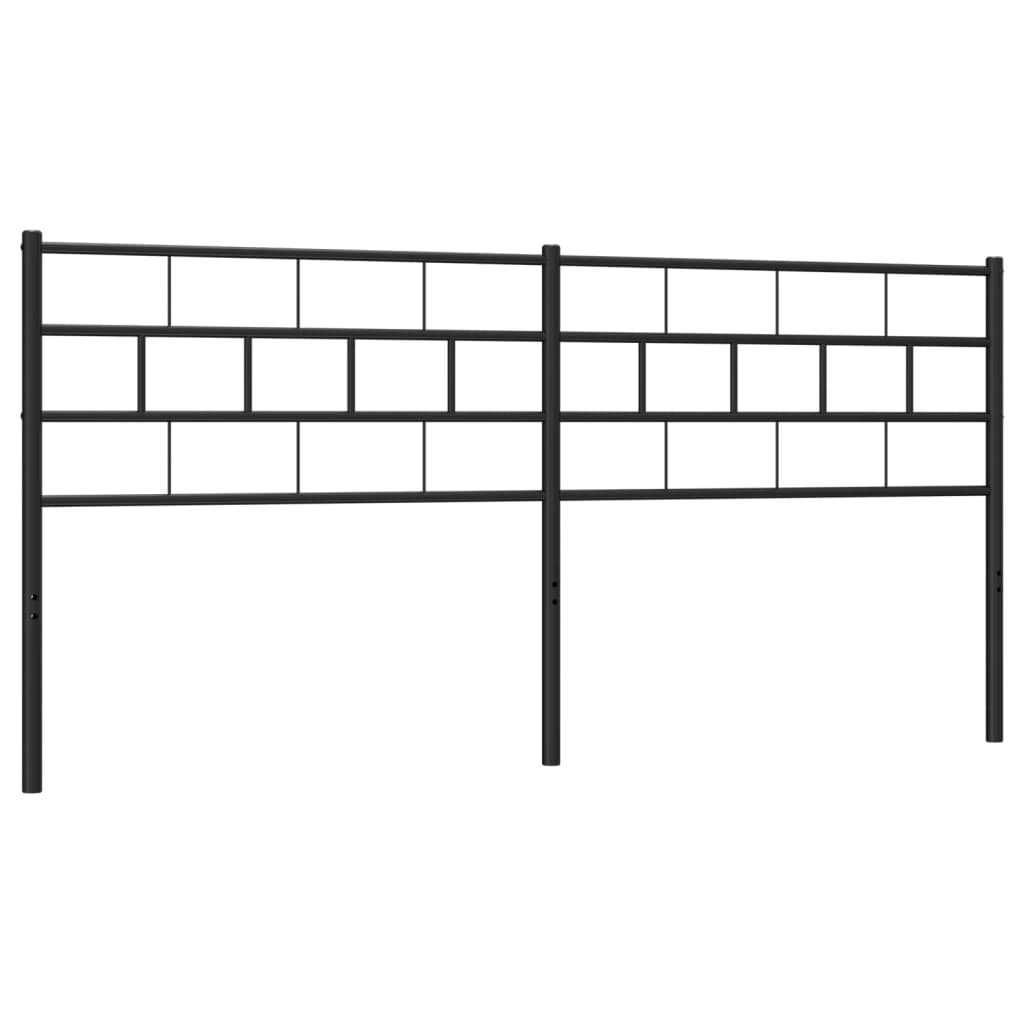 vidaXL Metal Headboard Black 193 cm