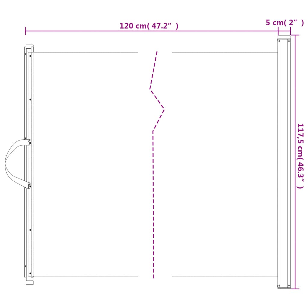 vidaXL Retractable Pet Gate White 117.5x125 cm