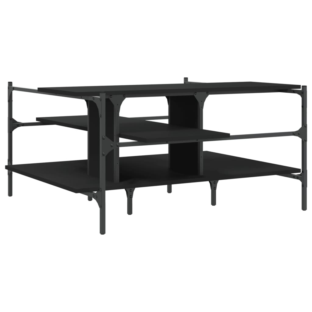 vidaXL Coffee Table Black 100x100x48.5 cm Engineered Wood