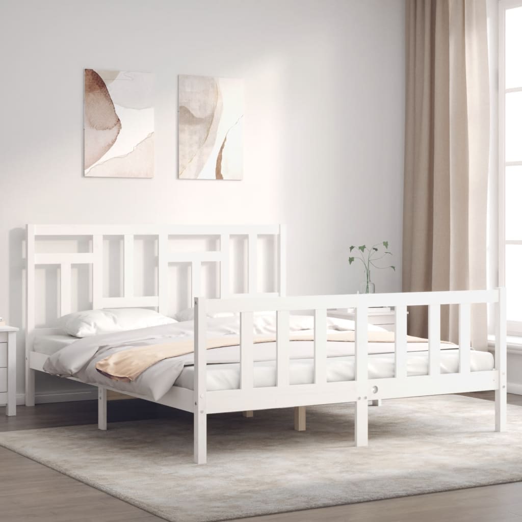 vidaXL Bed Frame without Mattress White 160x200 cm Solid Wood Pine