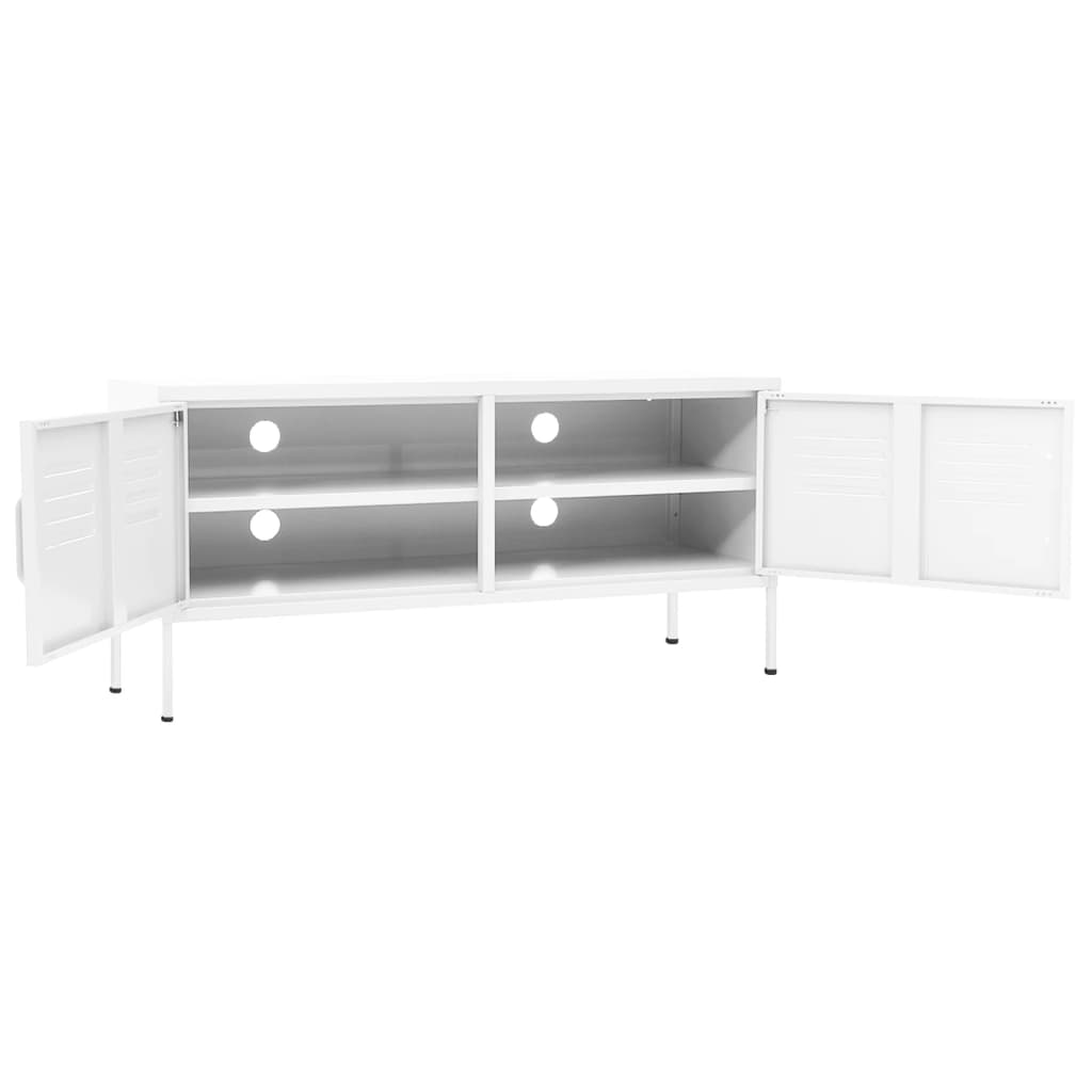 vidaXL TV Cabinet White 105x35x50 cm Steel