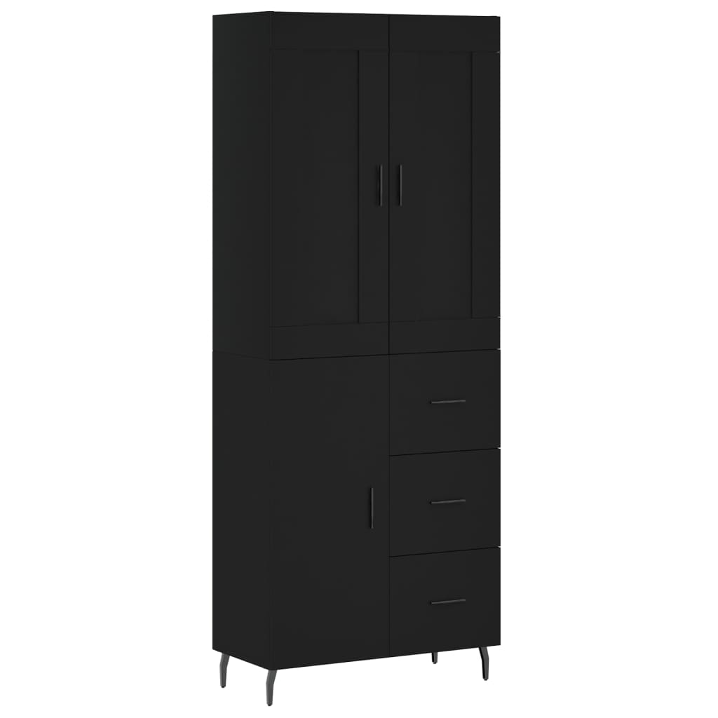 vidaXL Highboard Black 69.5x34x180 cm Engineered Wood