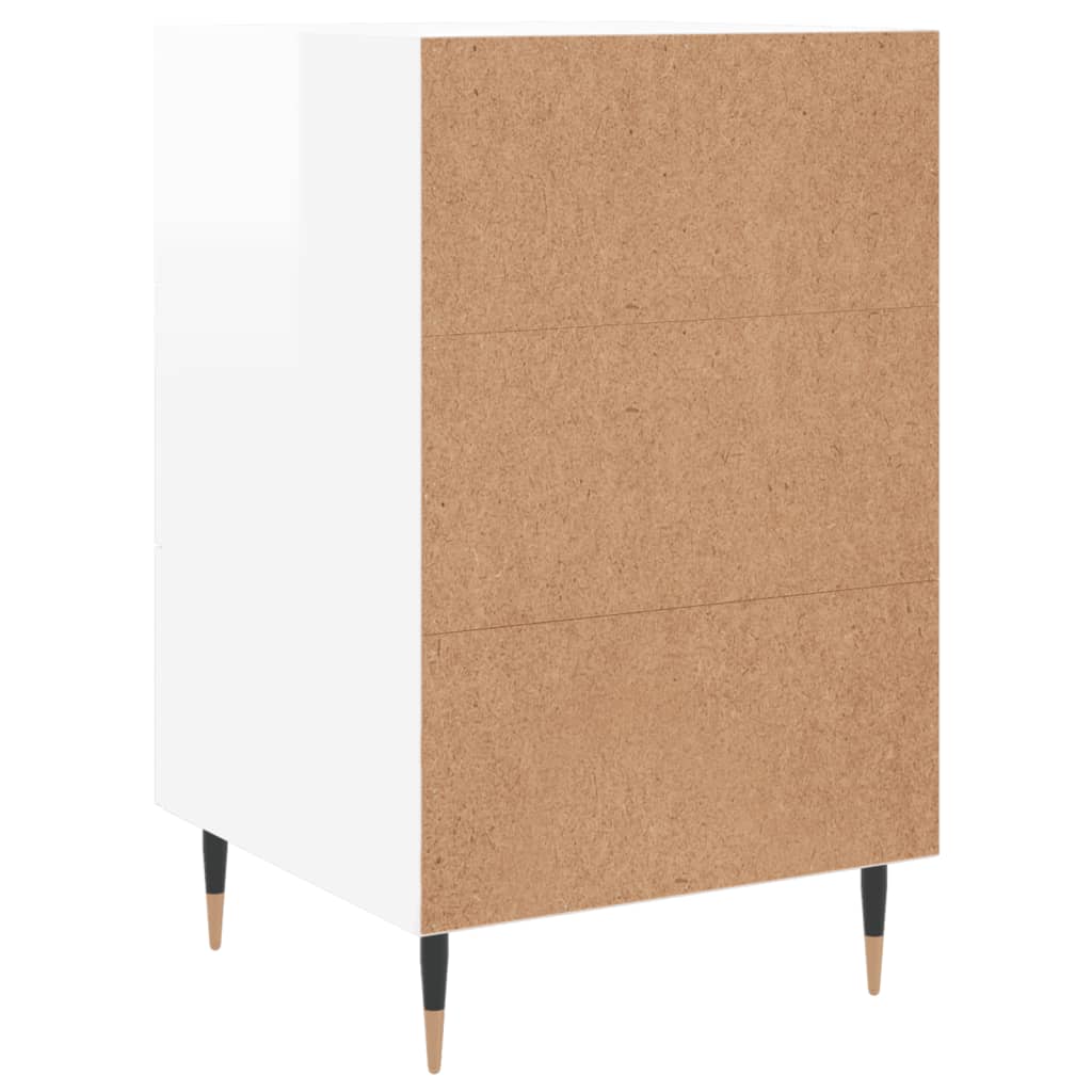 vidaXL Bedside Cabinet High Gloss White 40x40x66 cm Engineered Wood