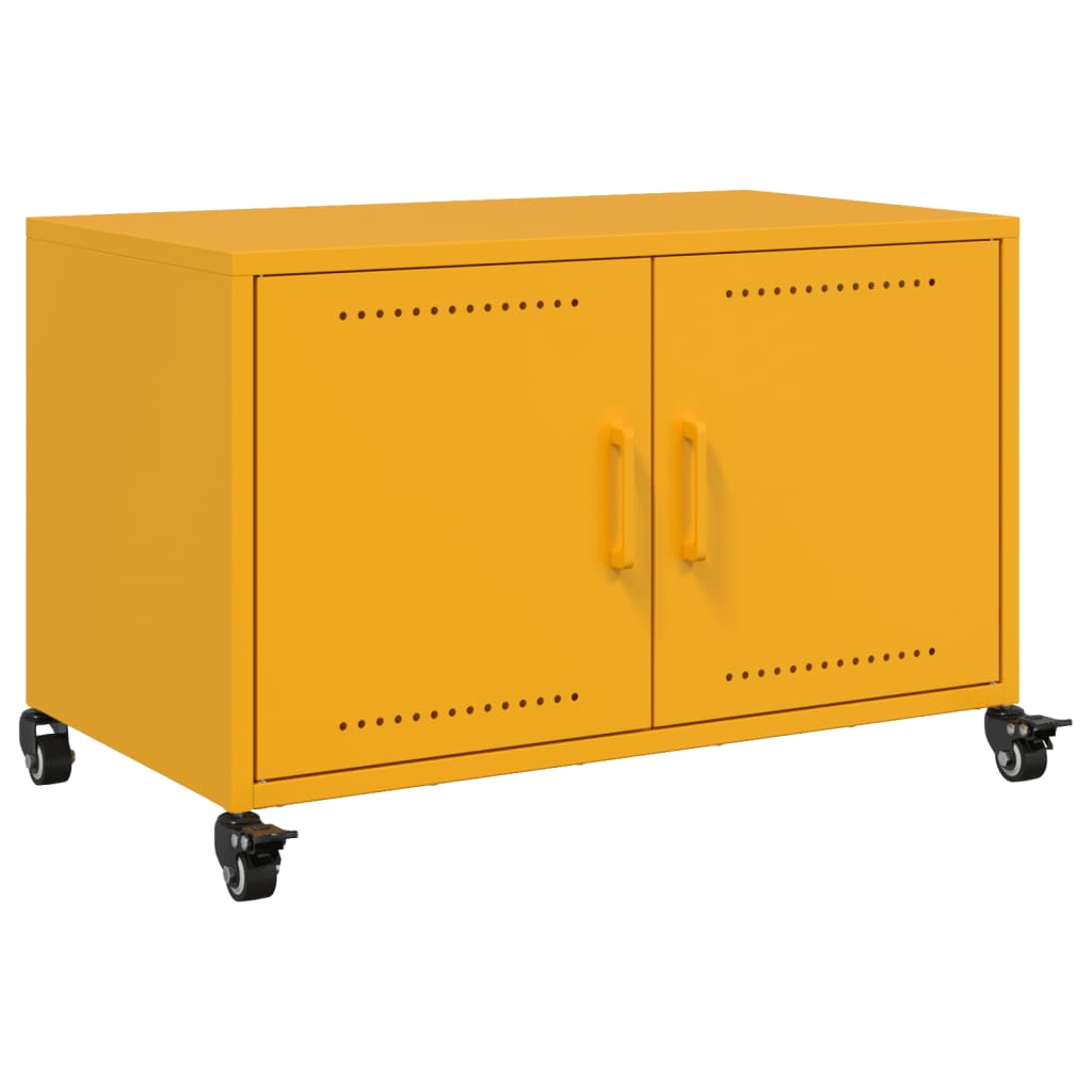 vidaXL TV Cabinet Mustard Yellow 68x39x43.5 cm Steel