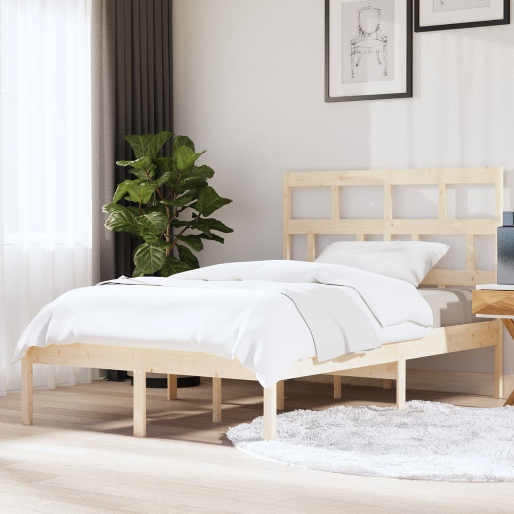 vidaXL Bed Frame without Mattress Solid Wood 140x200 cm (810017+814194)