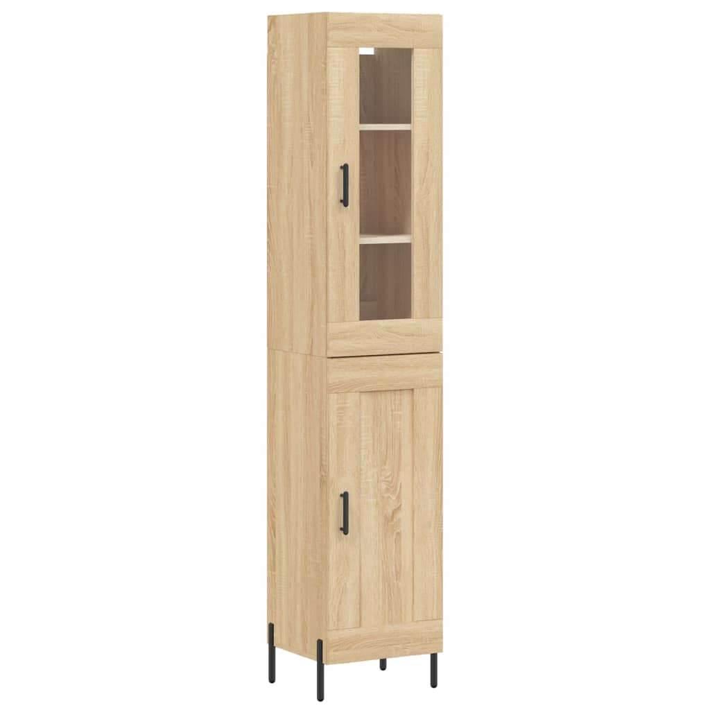 vidaXL Highboard Sonoma Oak 34.5x34x180 cm Engineered Wood