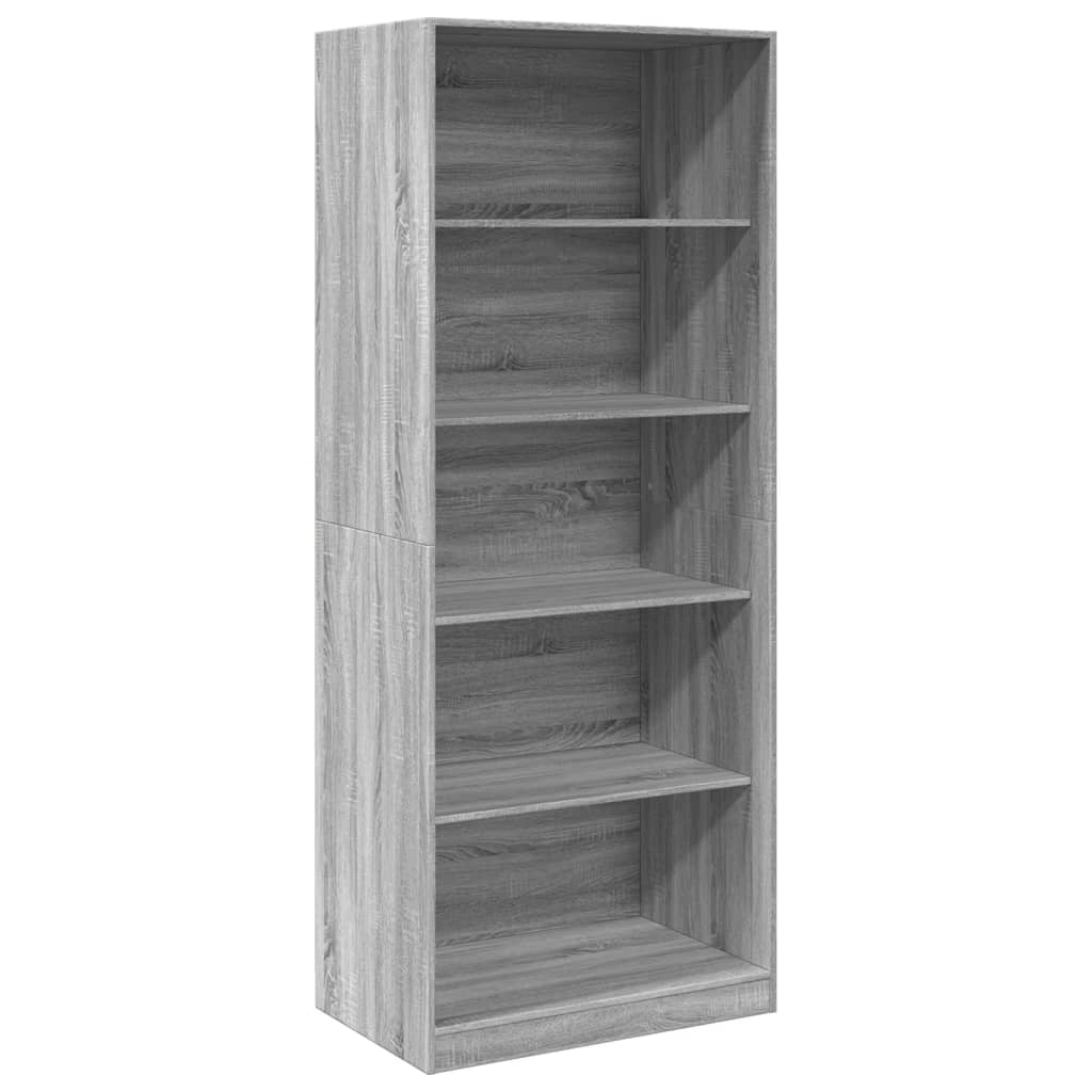 vidaXL Wardrobe Grey Sonoma 80x50x200 cm Engineered Wood