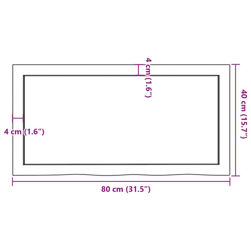 vidaXL Wall Shelf 80x40x(2-6) cm Untreated Solid Wood Oak