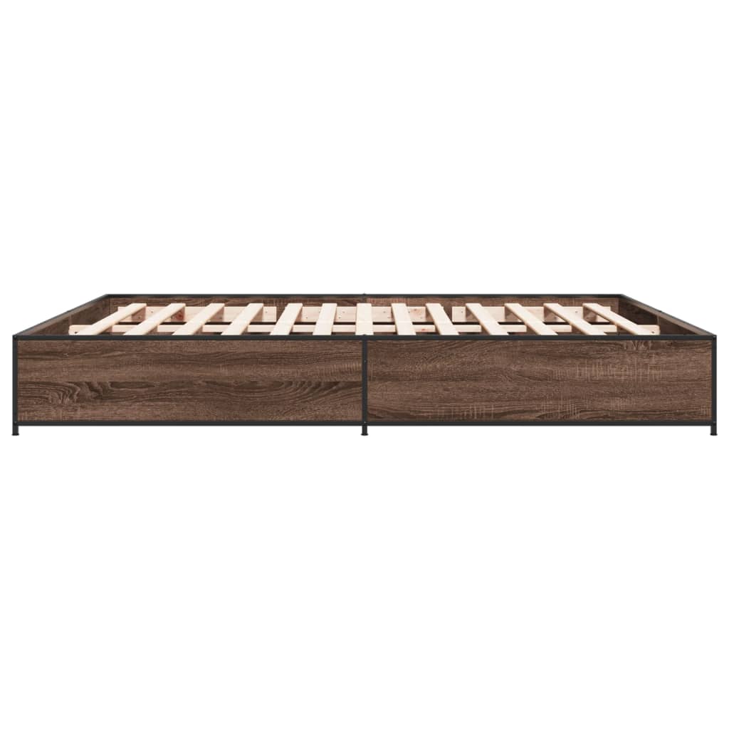 vidaXL Bed Frame without Mattress Brown Oak 200x200 cm