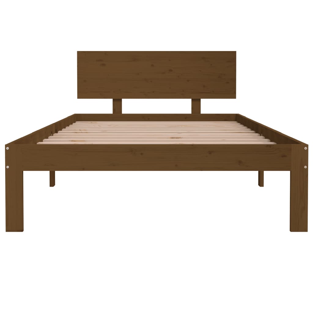 vidaXL Bed Frame without Mattress Honey Brown Solid Wood Pine 100x200 cm