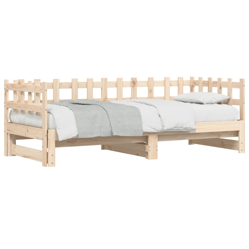 vidaXL Pull-out Day Bed without Mattress 2x(90x200) cm Solid Wood