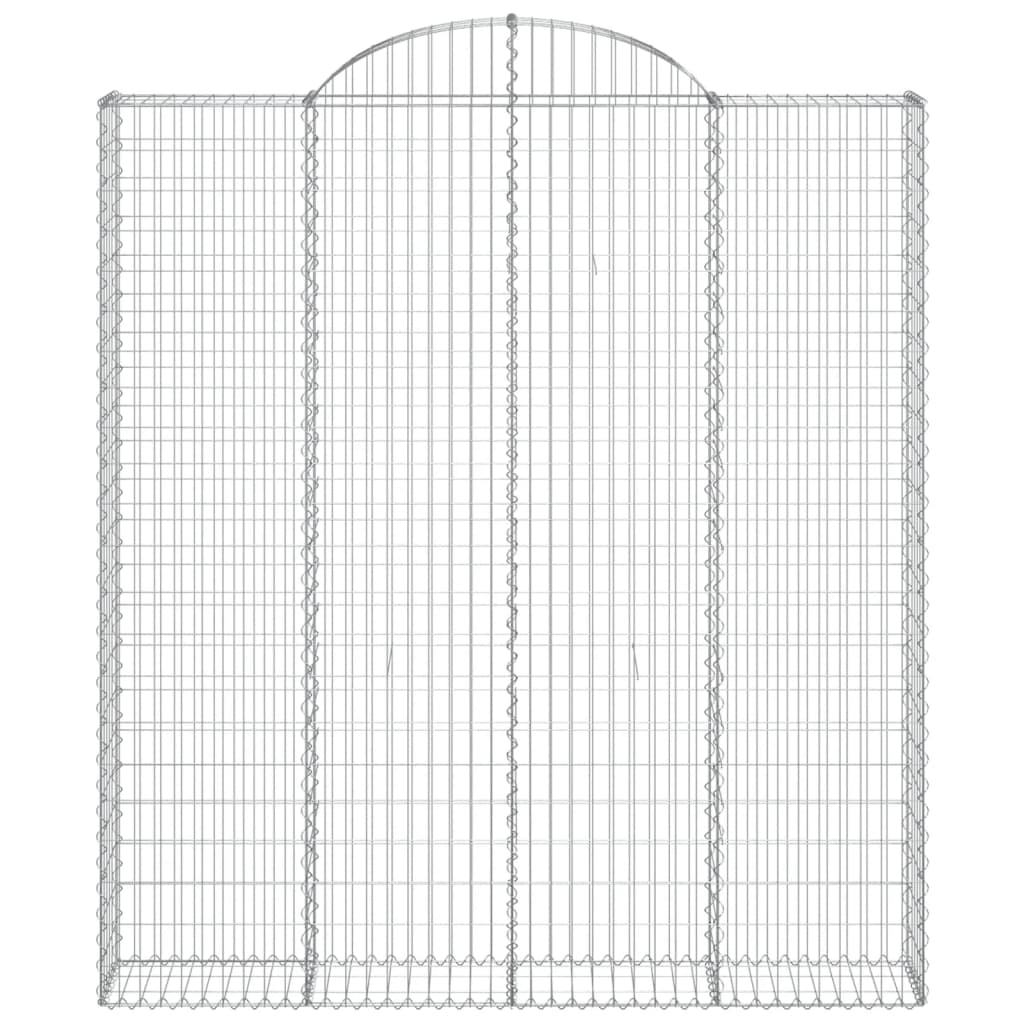 vidaXL Arched Gabion Baskets 3 pcs 200x30x220/240 cm Galvanised Iron