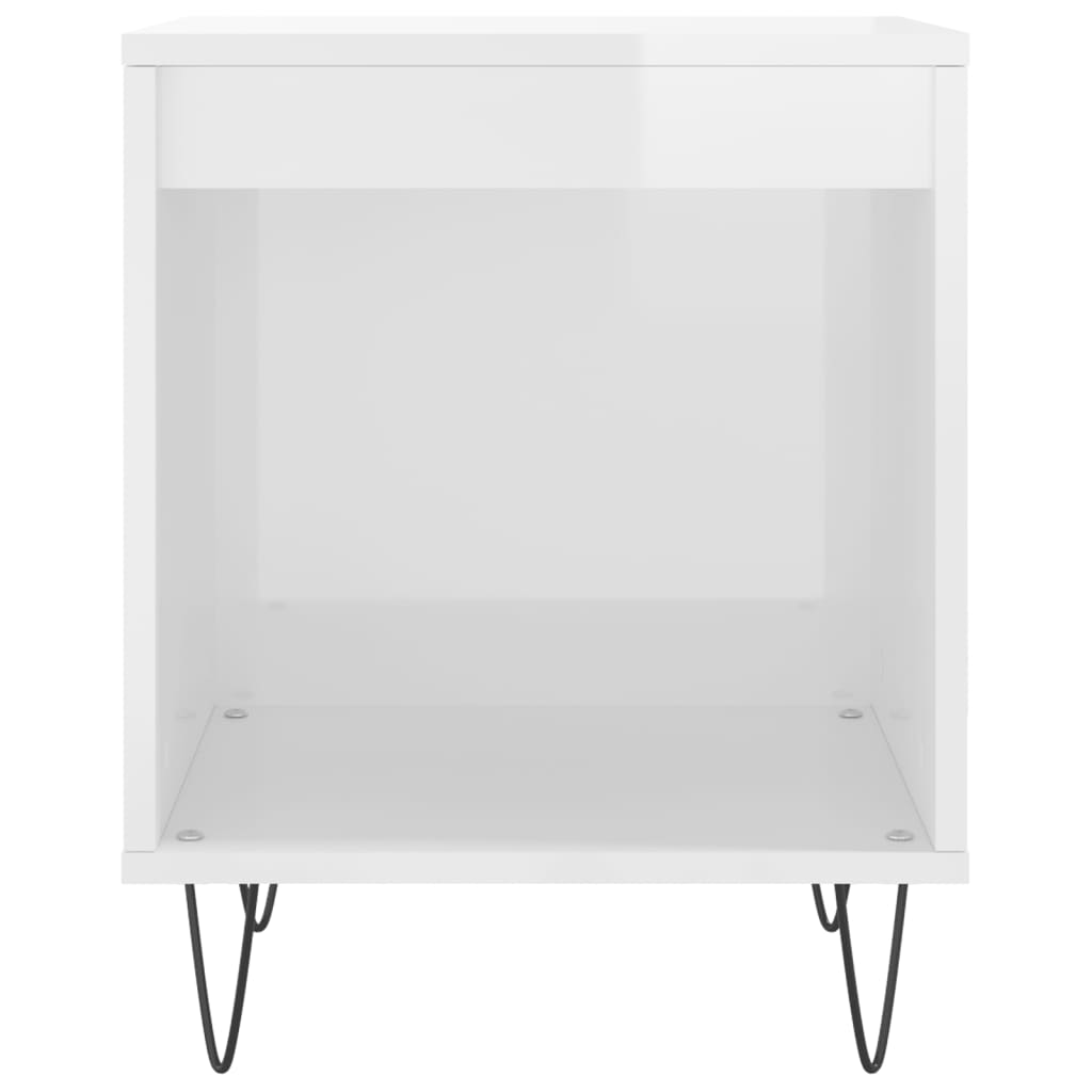 vidaXL Bedside Cabinet High Gloss White 40x35x50 cm Engineered Wood