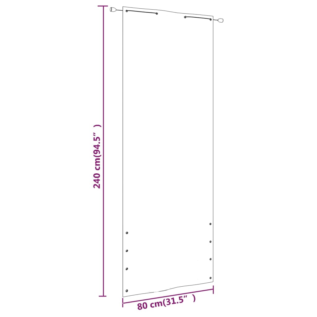 vidaXL Balcony Screen Terrecotta 80x240 cm Oxford Fabric