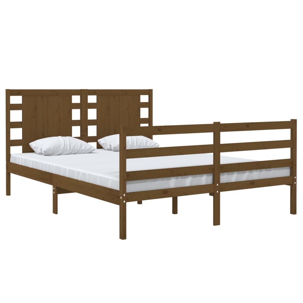 vidaXL Bed Frame without Mattress Honey Brown 120x190 cm Small Double Solid Wood Pine