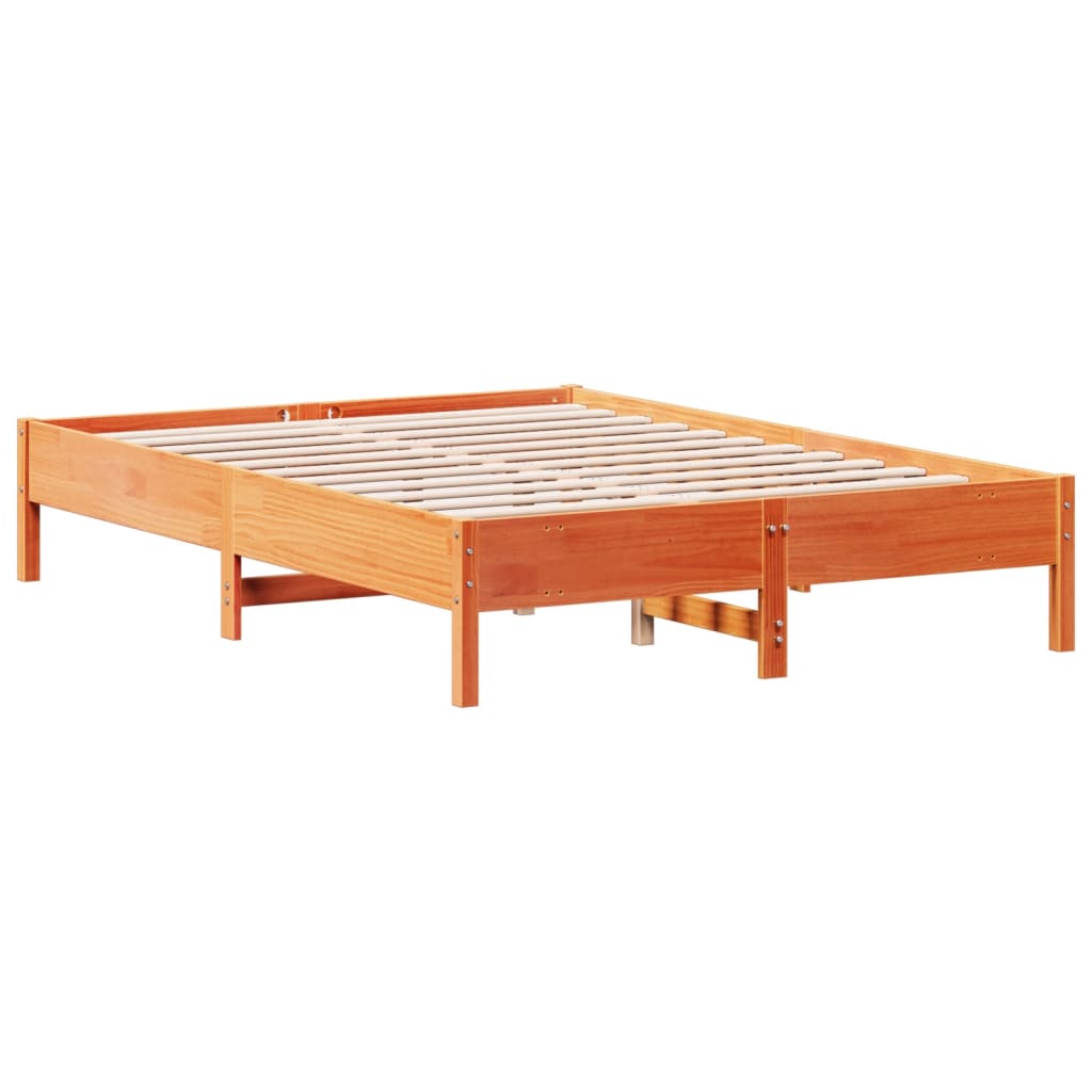 vidaXL Bed Frame without Mattress Wax Brown 120x200 cm Solid Wood Pine