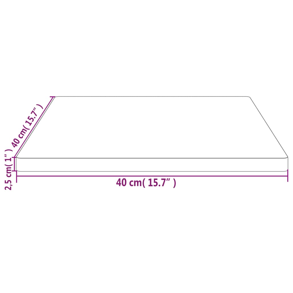 vidaXL Table Top 40x40x2.5 cm Solid Wood Pine Square